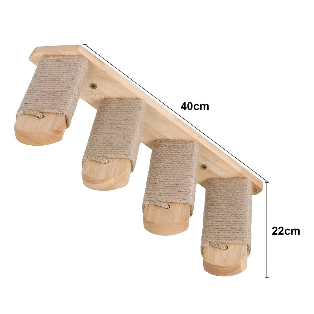 Cat climbing the ClimbBuddy wall shelves