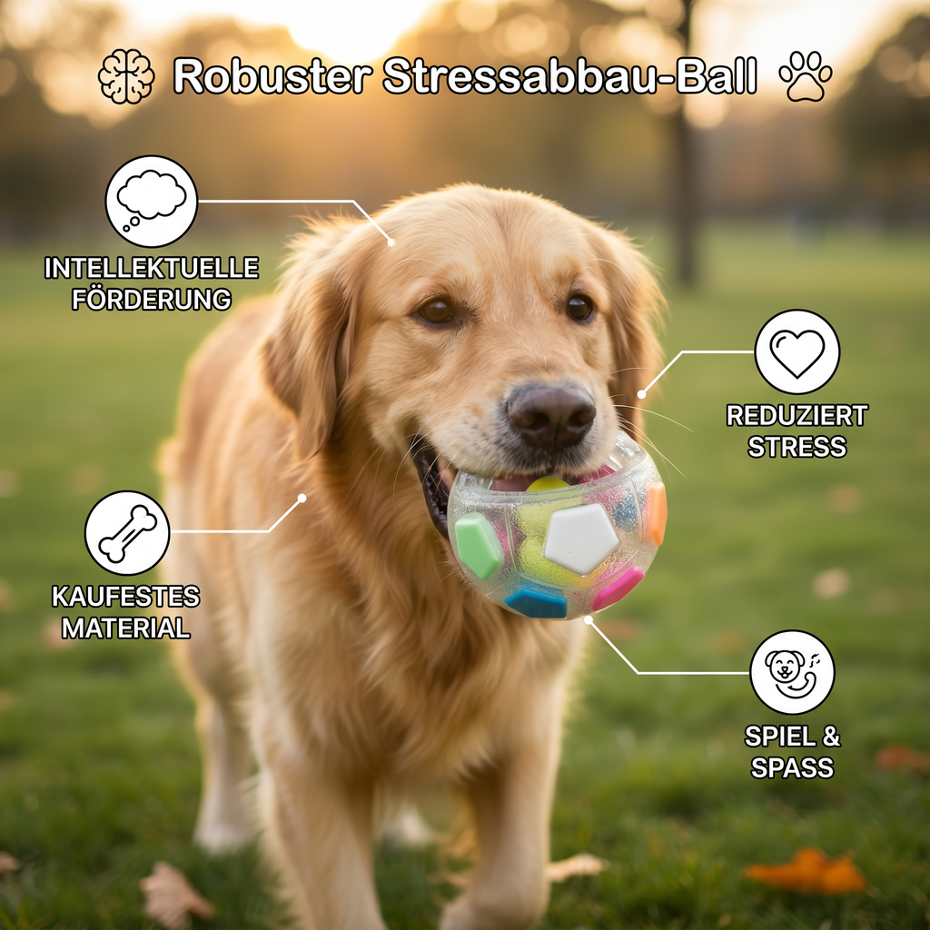 Sturdy stress-relief play ball for dogs
