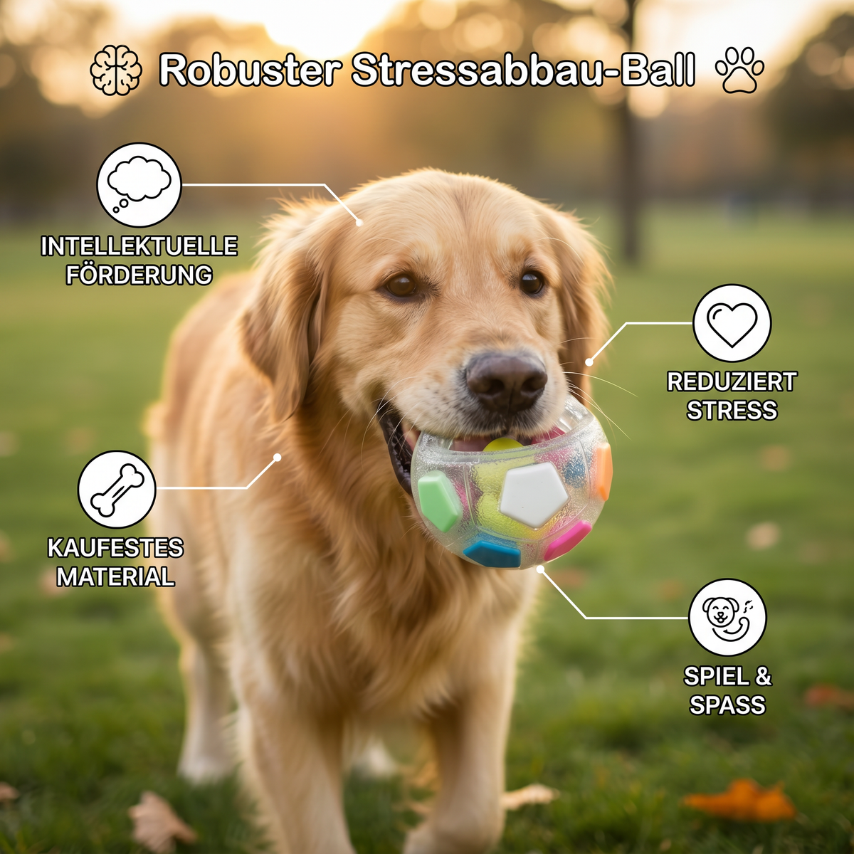 Sturdy stress-relief play ball for dogs