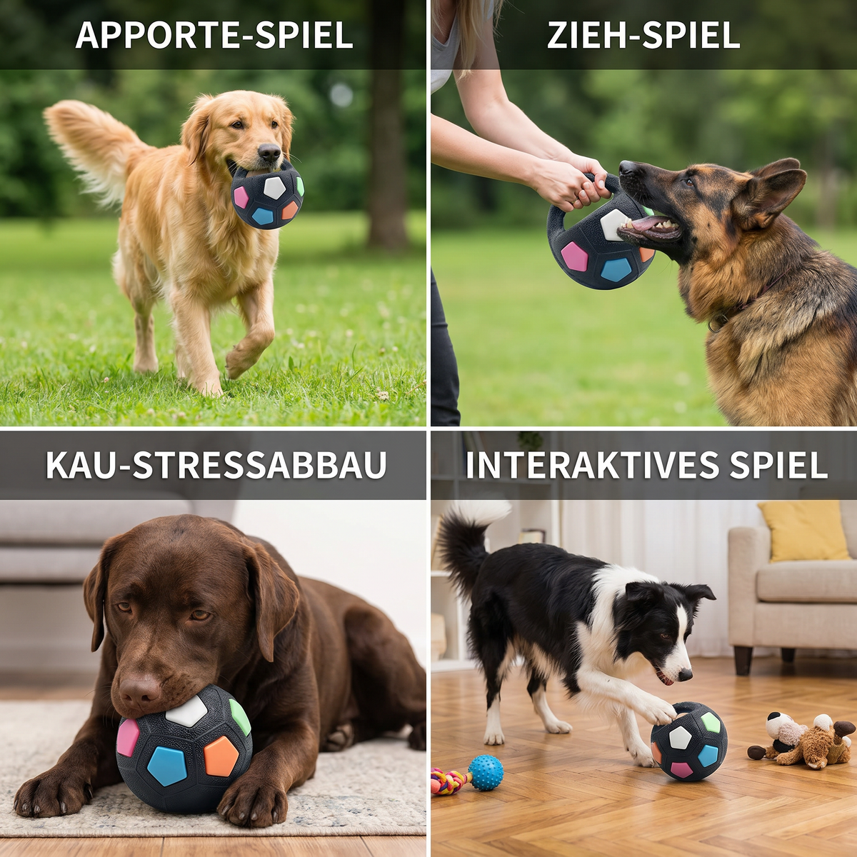 Sturdy stress-relief play ball for dogs