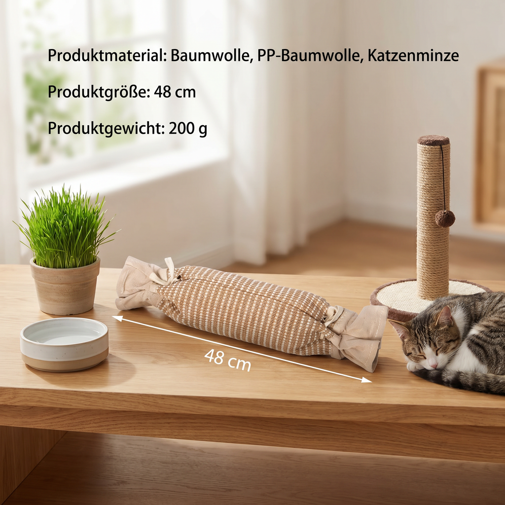 Eco-friendly jute cat toy features