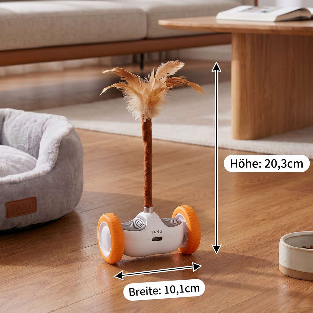Self-moving feather toy for cats