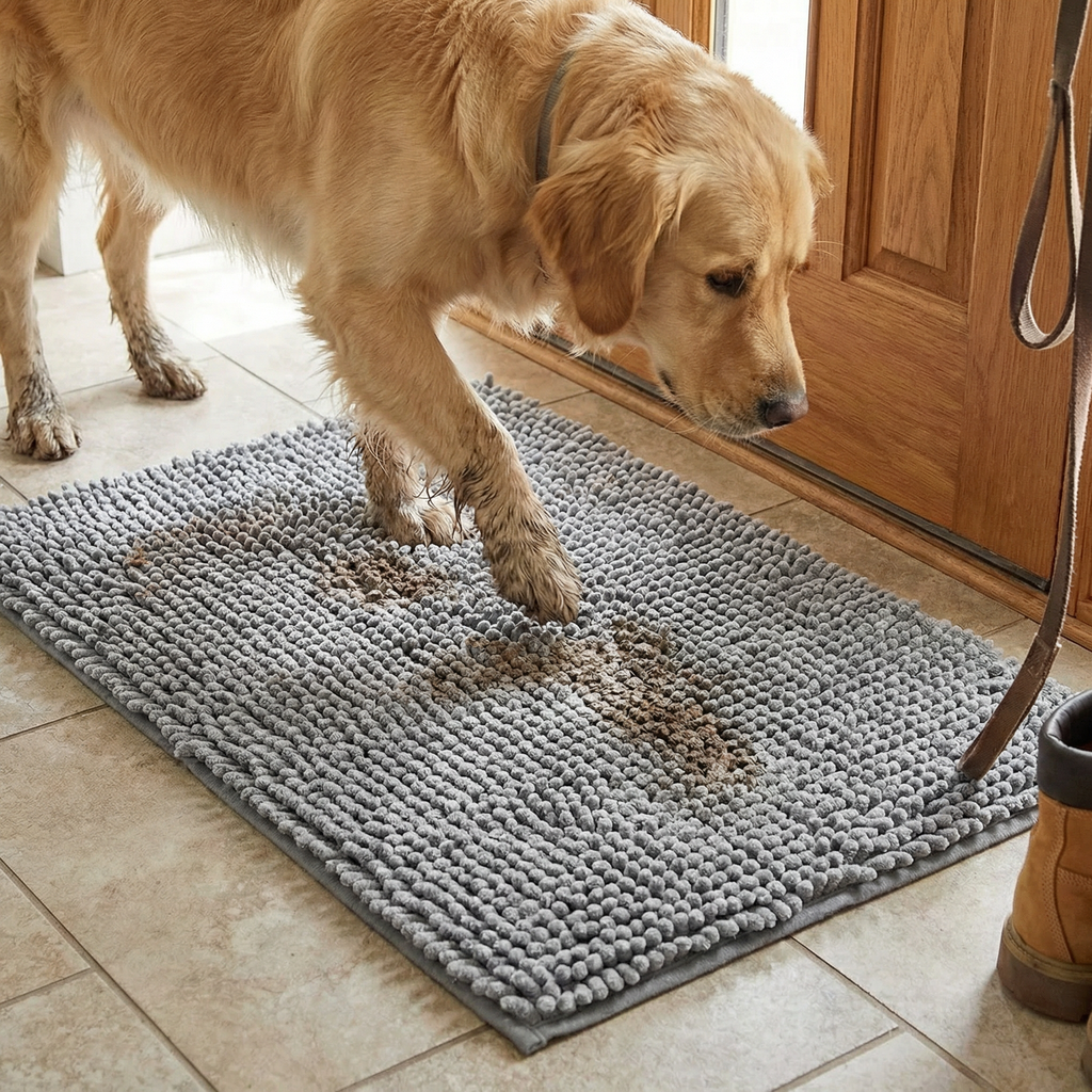 Dirt-trapping mat for dogs, absorbent and non-slip