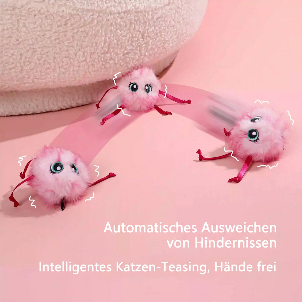 Self-moving rolling plush cat toy