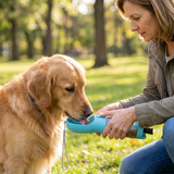 3-in-1 portable dog bottle with food container and poop bag holder