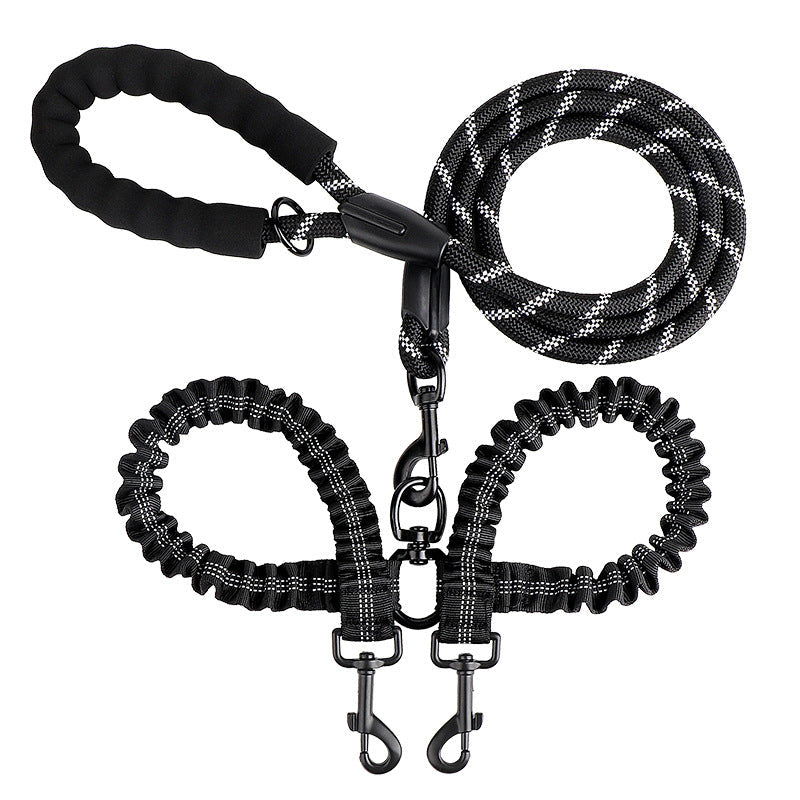 2-in-1 double dog lead with 360 degree swivel