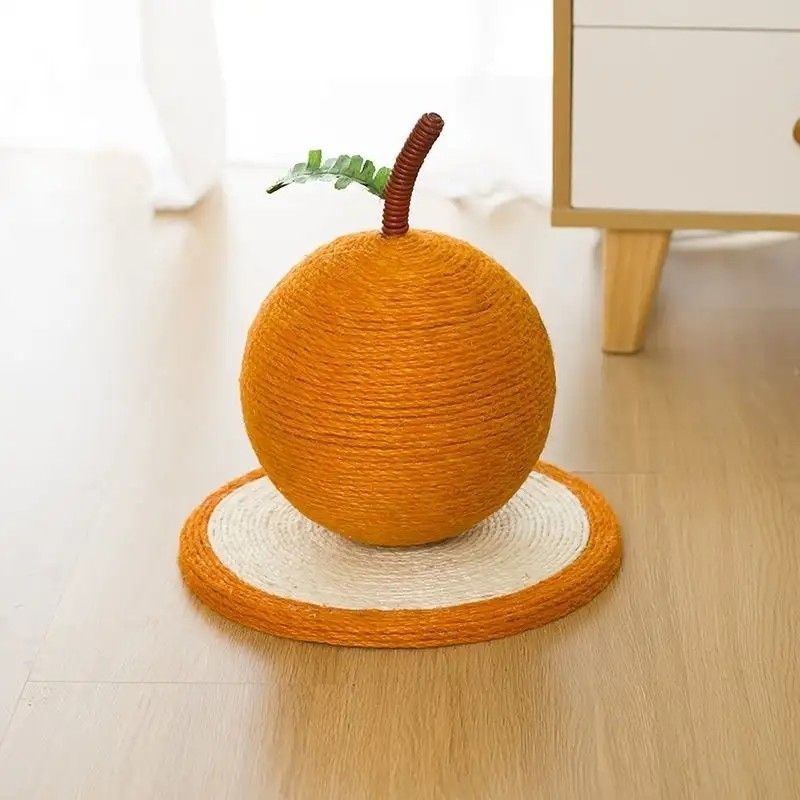 Cat scratching the carrot sisal scratcher