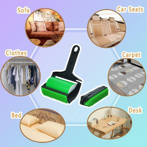Reusable 3-in-1 pet hair roller