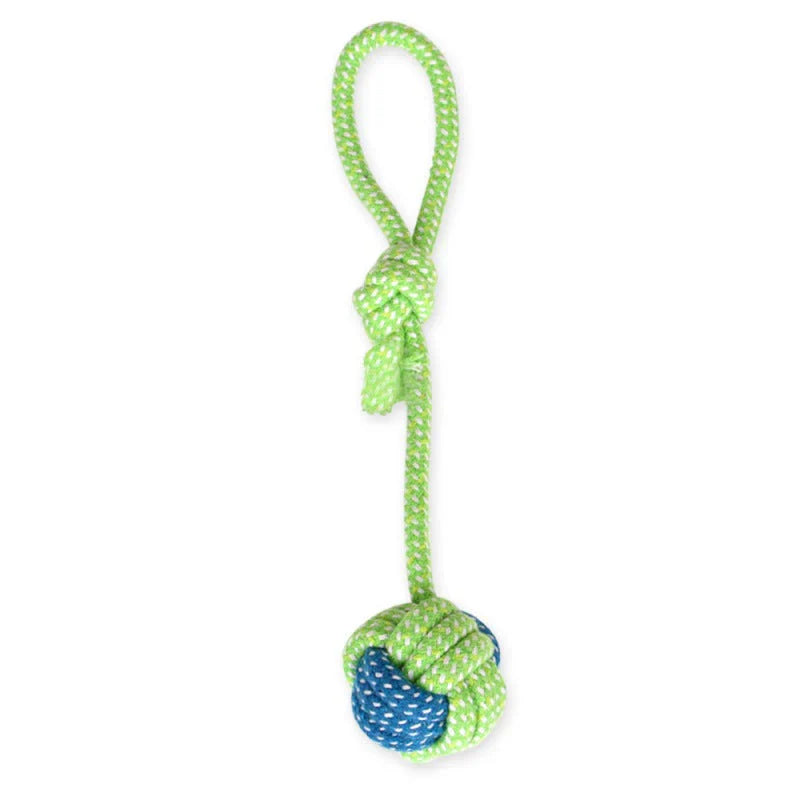 PlayPaw natural cotton rope ball dog toy