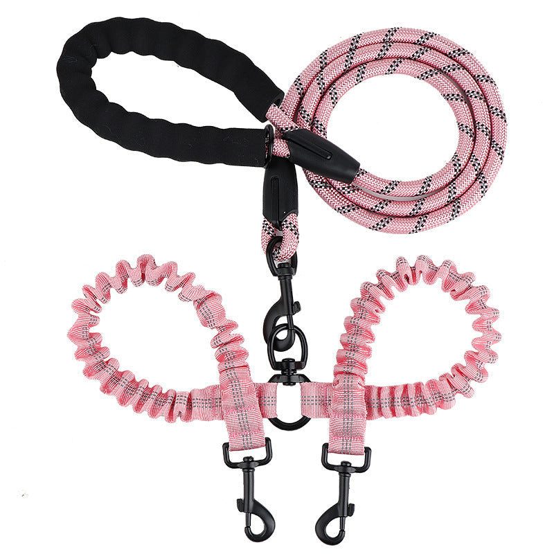 2-in-1 double dog lead with 360 degree swivel