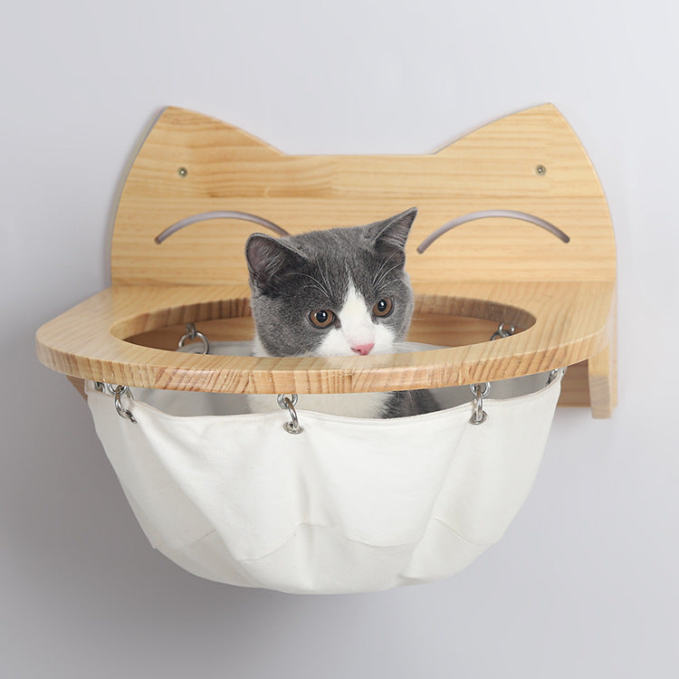 Wall-mounted cat hammock with removable fabric