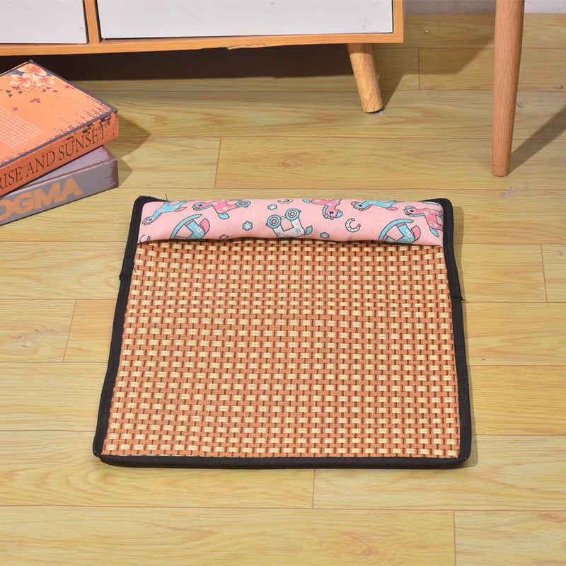 Rattan dog cooling mat size options
