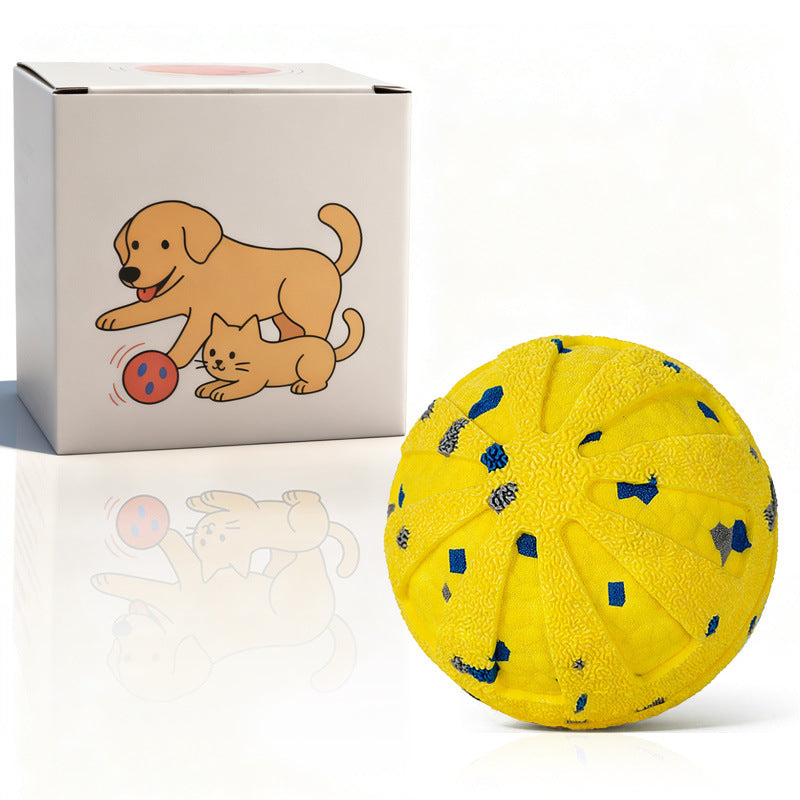 Interactive rechargeable dog ball in blue