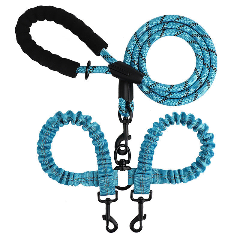 2-in-1 double dog lead with 360 degree swivel