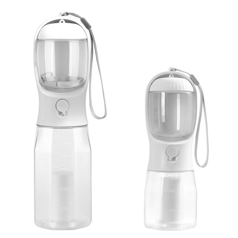 3-in-1 portable dog bottle with food container and poop bag holder