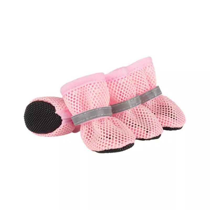 Breathable mesh dog shoes with soft sole for hot days