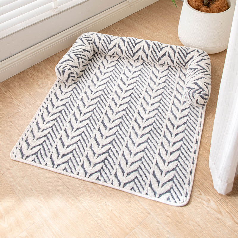 Orthopedic cat bed mat in brown
