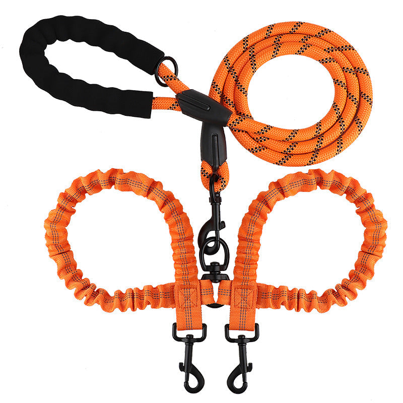 2-in-1 double dog lead with 360 degree swivel