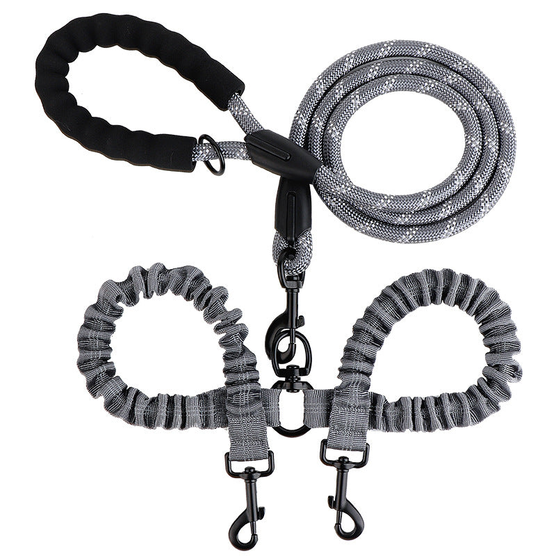 2-in-1 double dog lead with 360 degree swivel