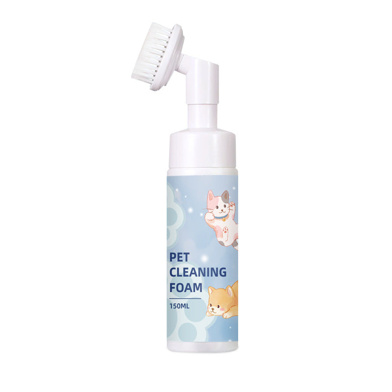 Waterless gentle paw cleaning foam with brush for dogs