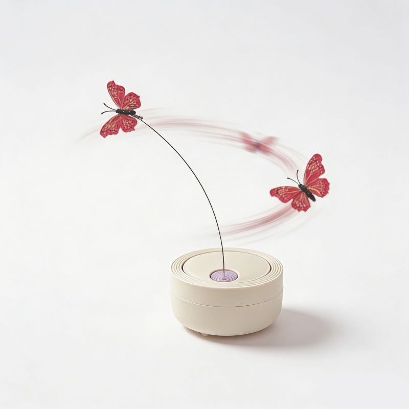 Interactive butterfly spinner toy for cats