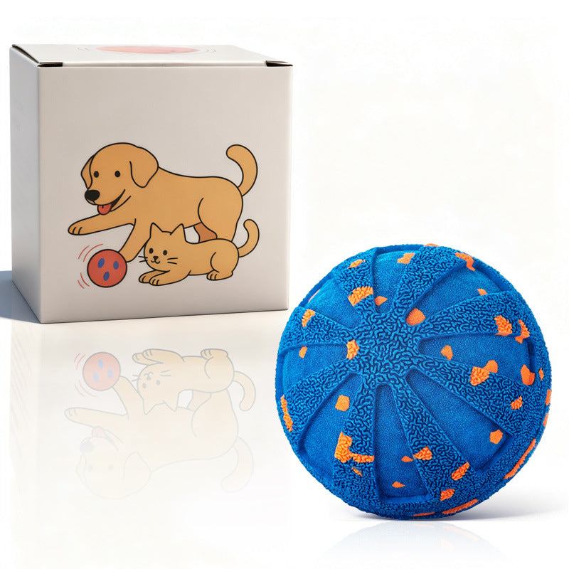 Interactive rechargeable dog ball in yellow