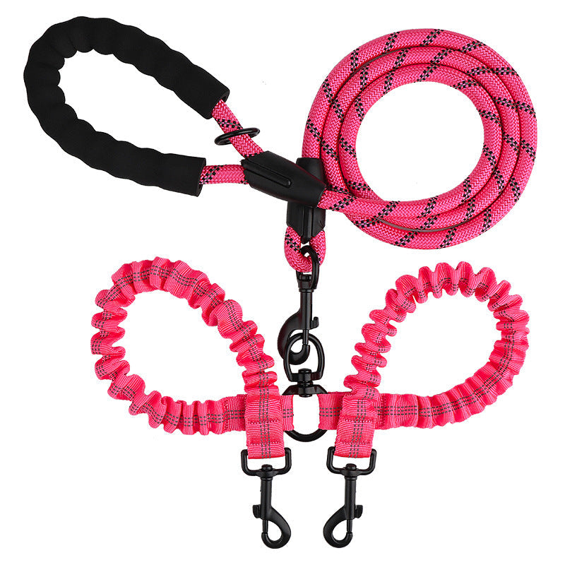 2-in-1 double dog lead with 360 degree swivel
