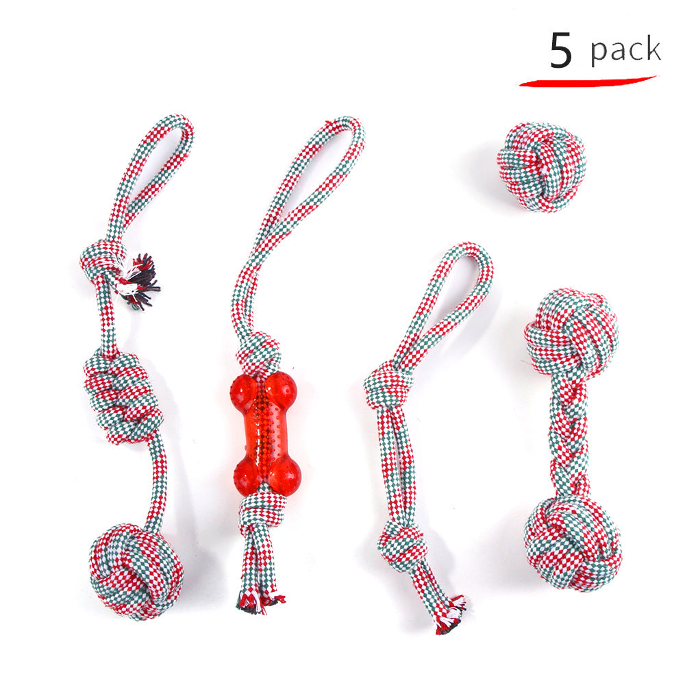 Durable rope dog toys for dental care