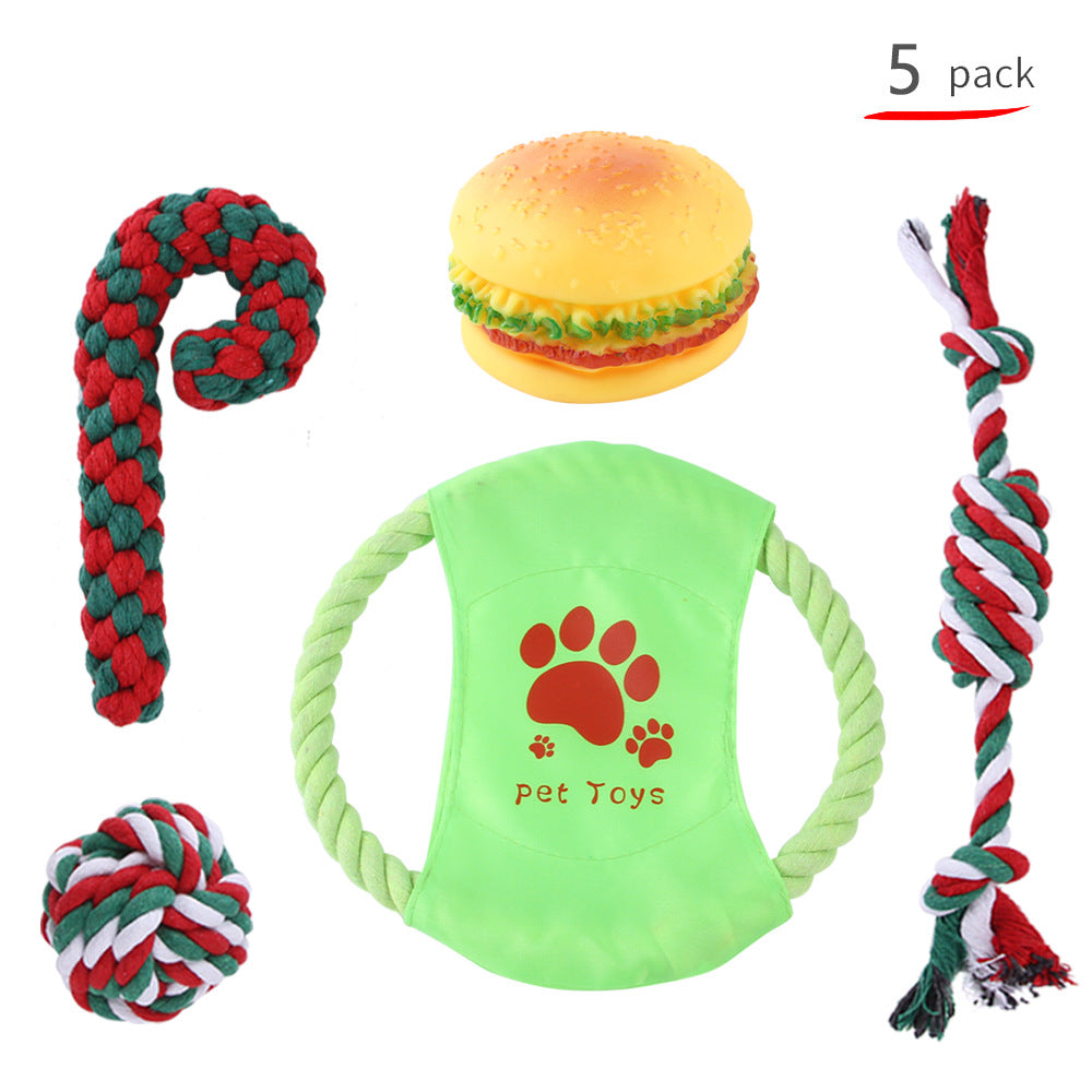 Woven rope dog toy detail
