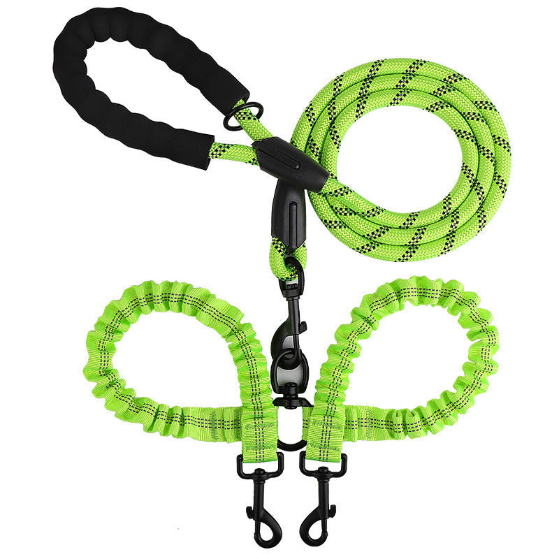 2-in-1 double dog lead with 360 degree swivel