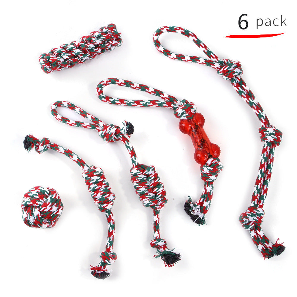 Rope dog toys in assorted colours
