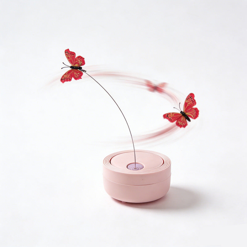 Interactive butterfly spinner toy for cats