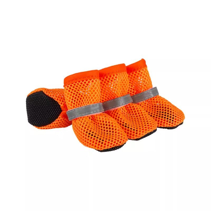 Breathable mesh dog shoes with soft sole for hot days