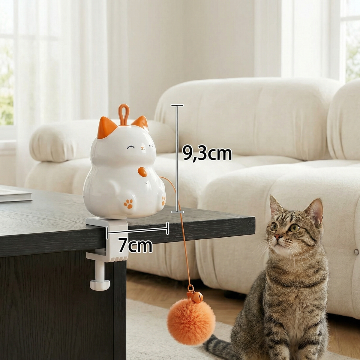 Automatic cat play ball with lift motion