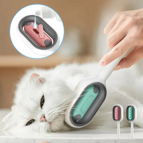 2-in-1 pet grooming brush with water tank