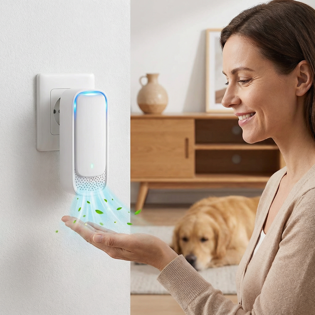 Portable air purifier and odour remover for pet smells