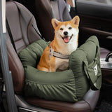 TravelBuddy dog car seat bed in dark green