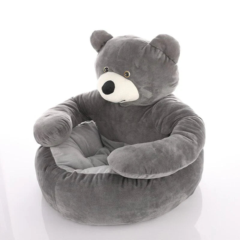 SnuggleNest plush pet bed shown in khaki, grey and coffee