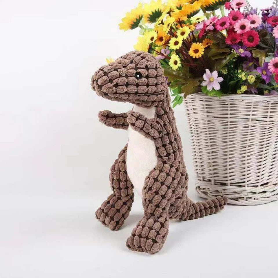 DinoBuddy plush dino toy in brown