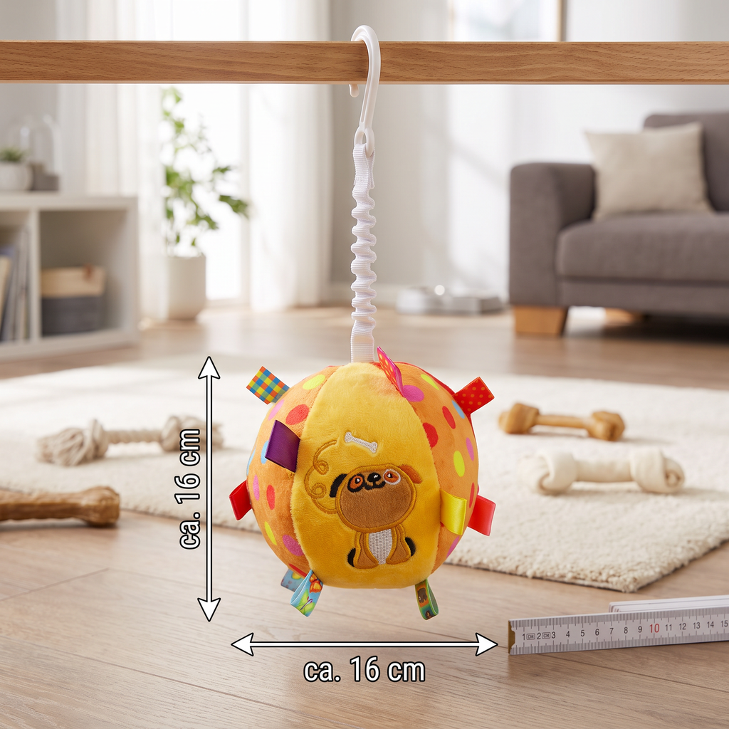 Interactive Hanging Dog Toy with Elastic Play Rope &amp; Hook