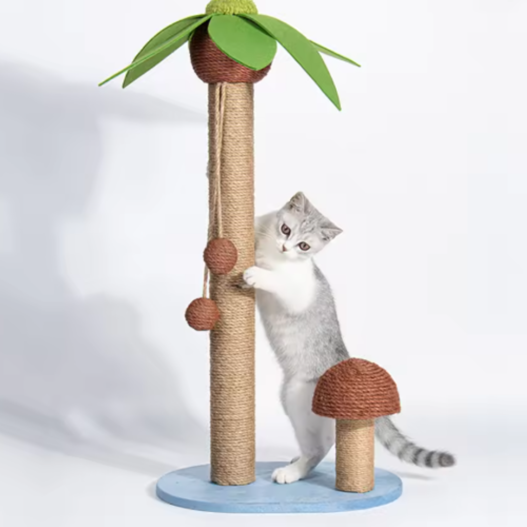 Palm tree sisal cat scratching post