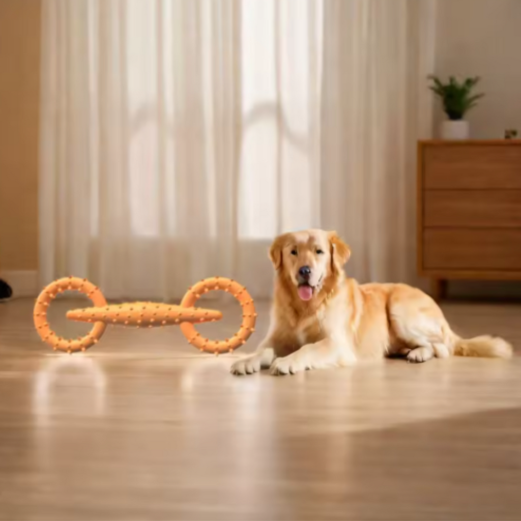 Puppy tug ring chew toy in rubber