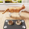 Absorbent pet bowl mat for food and water