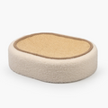 Oval sisal cat bed with scratching surface
