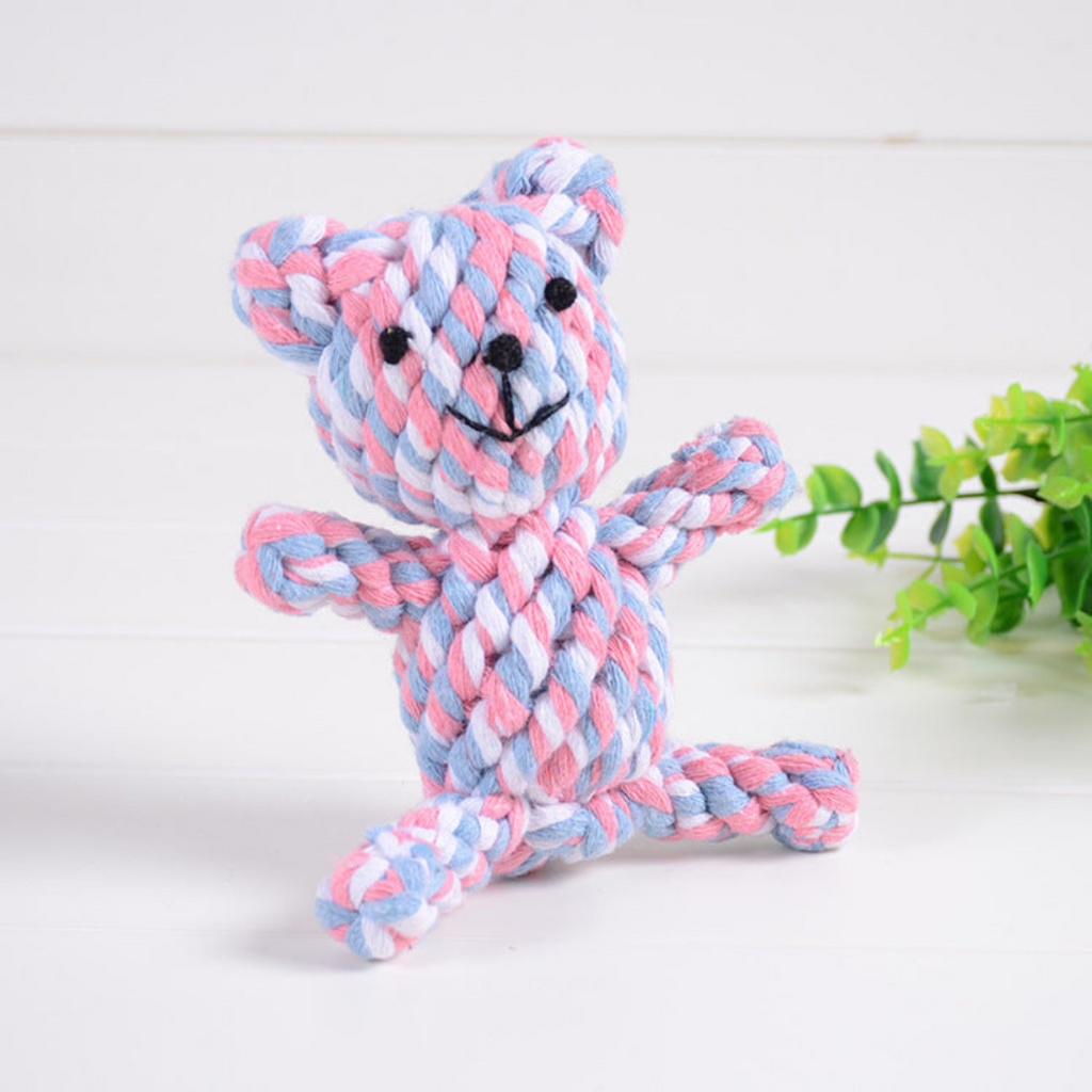 Knotted cotton rope dog chew toy