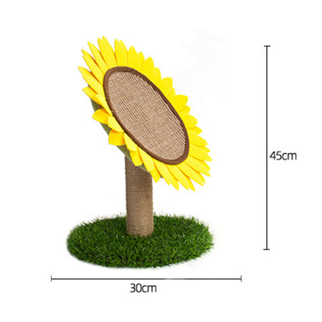 Sunflower-design sisal cat scratcher