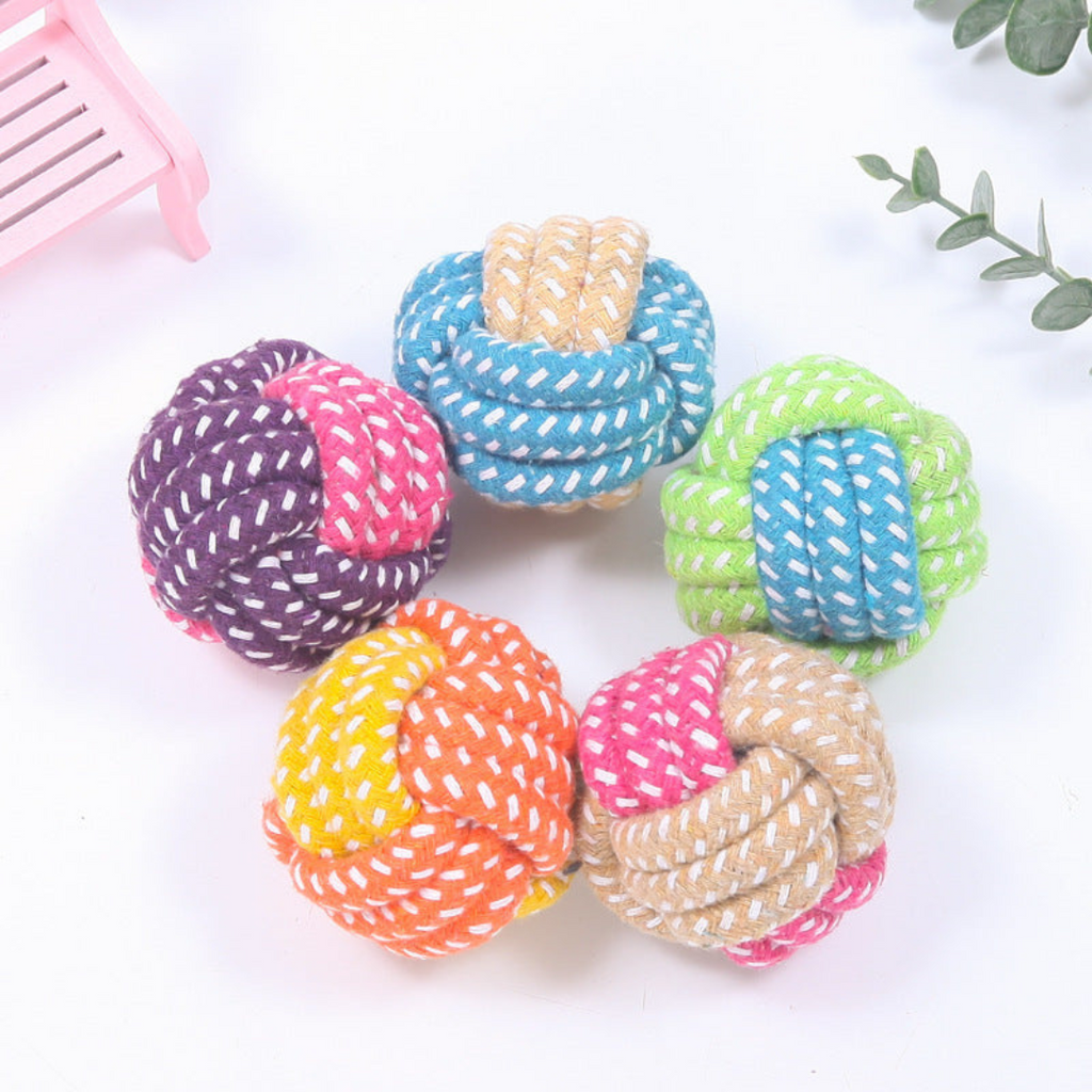 Cotton rope tug ball dog toy