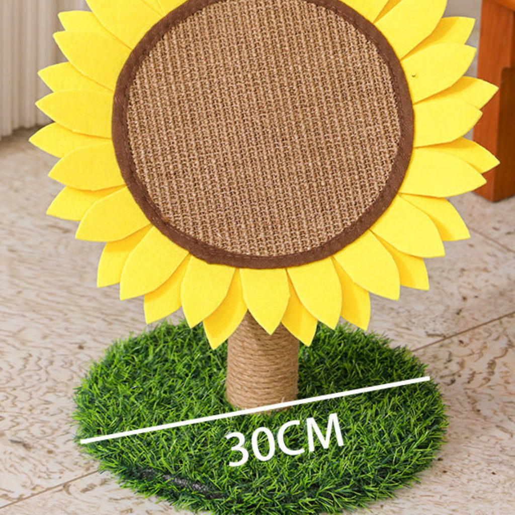 Sunflower sisal cat scratcher in a room