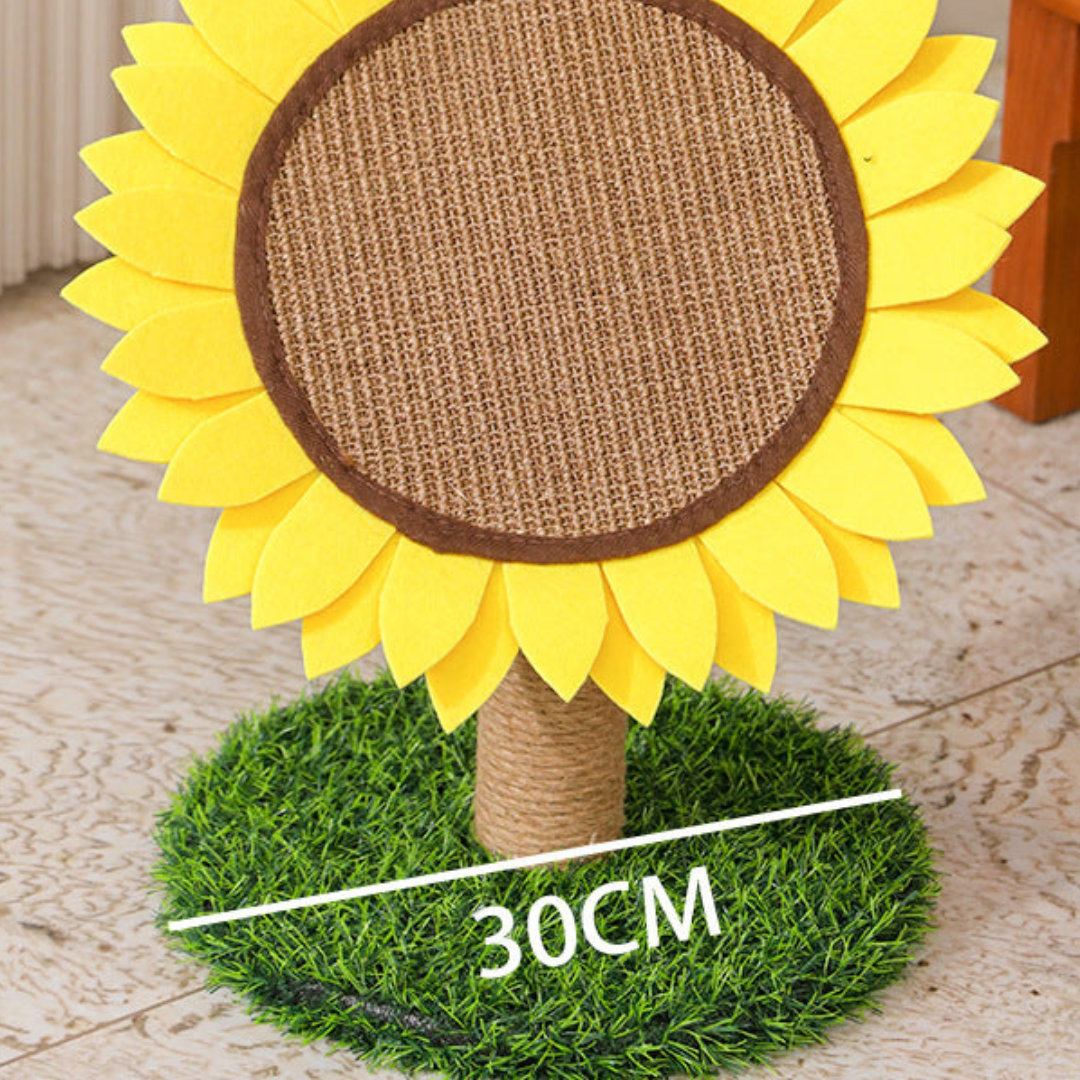 Sunflower sisal cat scratcher in a room