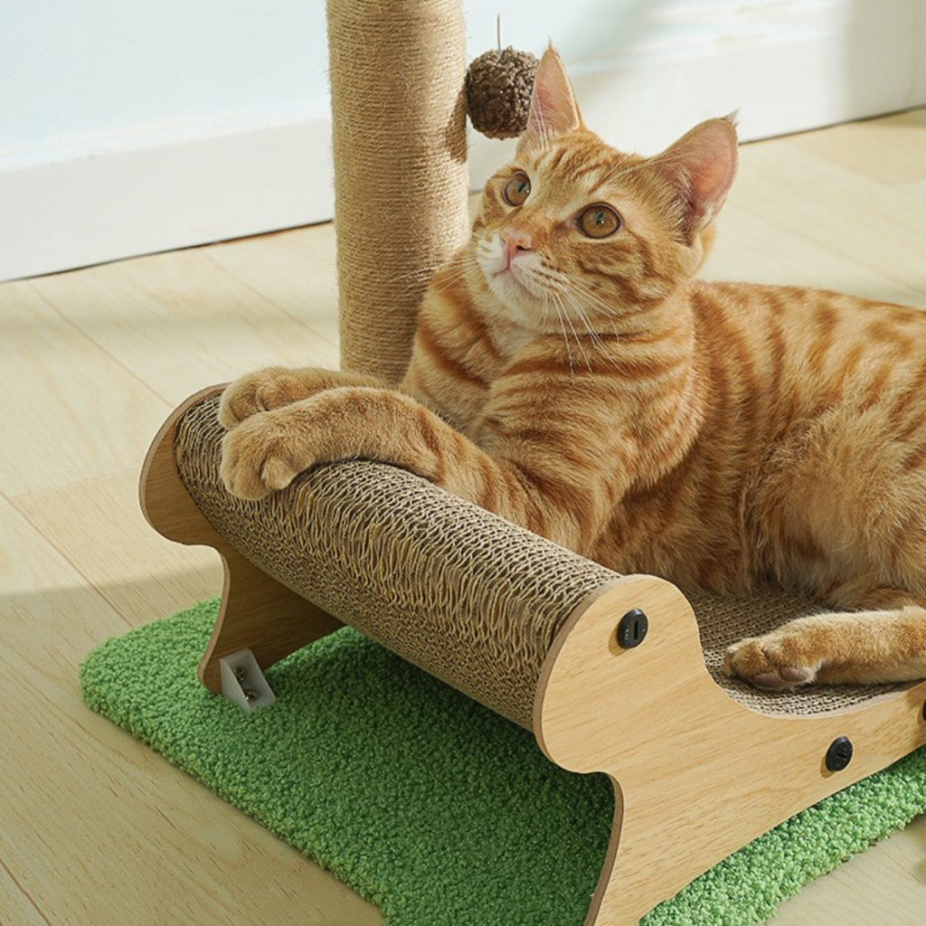 Multifunctional palm tree cat scratcher